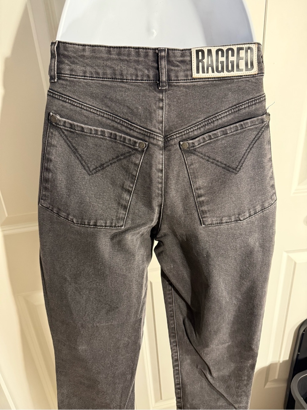The Ragged Priest Black Straight Leg Jeans with Red & White Snake Patch - Picture 8 of 9